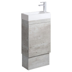 GREEK Edge Ensuite Wall-Hung or Floor Standing Vanity in Scandi Oak & Industrial 450Wx250D