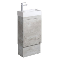 GREEK Edge Ensuite Wall-Hung or Floor Standing Vanity in Scandi Oak & Industrial 450Wx250D