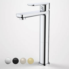 FUNA TOWER BASIN MIXER 6 STAR CHROME, MATTE BLACK, BRUSHED BRASS OR BRUSHED NICKEL