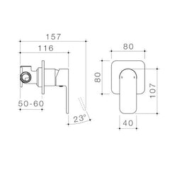 FUNA BATH/SHOWER MIXER CHROME, BRUSHED BRASS, MATTE BLACK OR BRUSHED NICKEL