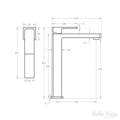 PILLO Tall Basin Mixer in Black,Chrome and Brushed Nickle