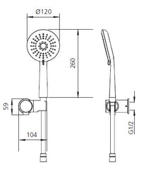 COPENHAGEN Chrome Hand Shower With Bracket