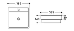 MIKO Half Insert Basin 380x380mm