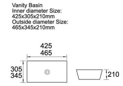 QUADRO RECT Undermount Basin 425X305X210mm