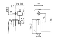 RAVO Shower Mixer With Diverter in Chrome Matt Black Brushed Nickel