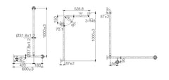 L shape with extension, Shower Grab Rail-RHL and LH