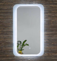 Round edge mirror with lights