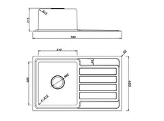 Innovative Handcrafted Stainless Steel Sink 780*480