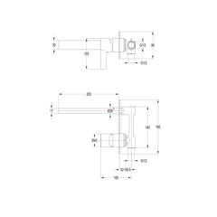 Vivo Noir Wall Basin Mixer