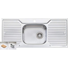 Oliveri Diaz 1080mm Single Bowl & Double Drainer Sink