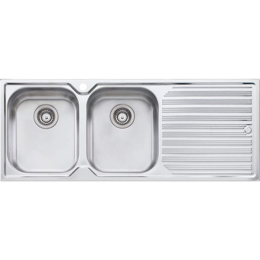Oliveri Diaz 1200mm Double Bowl & Single Drainer Sink