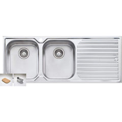Oliveri Diaz 1200mm Double Bowl & Single Drainer Sink