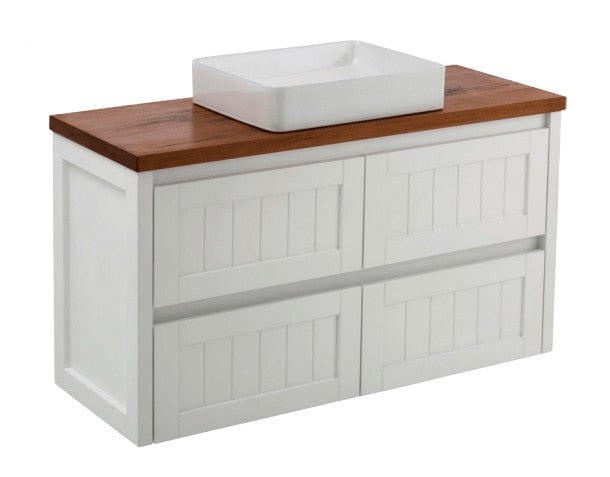 Fienza Hampton 1200 Wall Hung Vanity, Hardwood Top