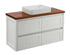 Fienza Hampton 1200 Wall Hung Vanity, Hardwood Top