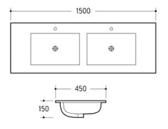 ST-1500 Under Counter Basin With Stone Top