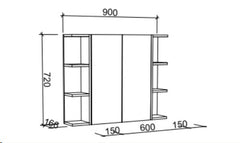 Boston Shaving Cabinet - 900mm
