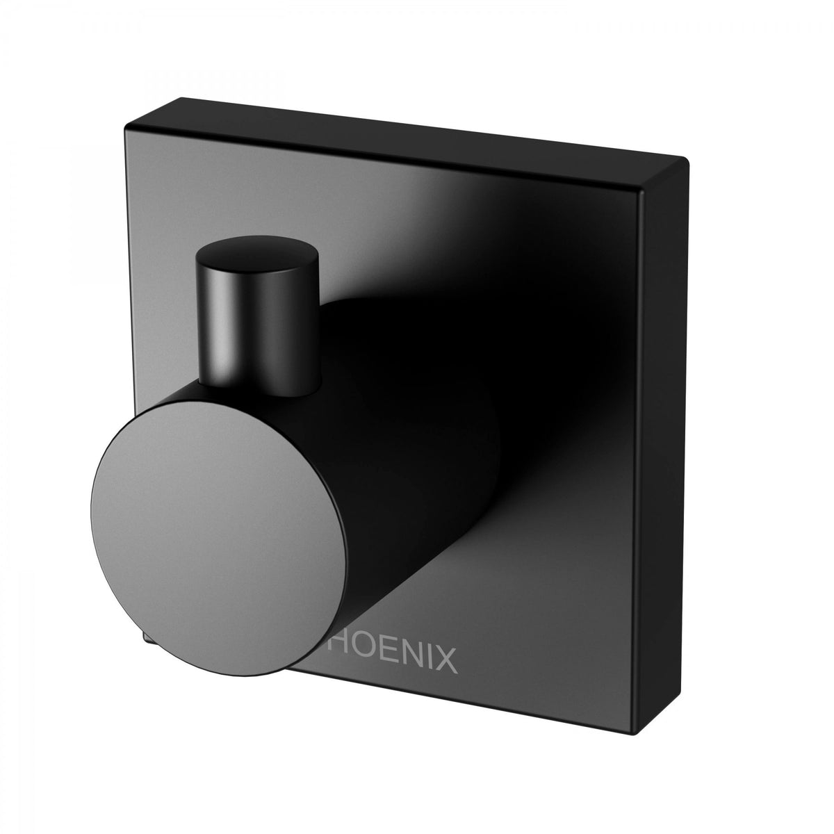 Radii Robe Hook Square Plate - Matte Black