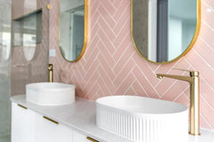 BONDI 1800MM SATIN WHITE FLUTED WALL HUNG CURVE VANITY