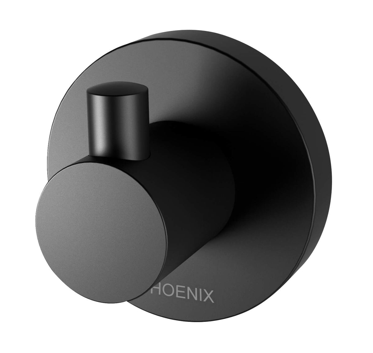Radii Robe Hook Round Plate - Matte Black