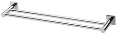 Radii Double Towel Rail 600mm Square Plate - Chrome