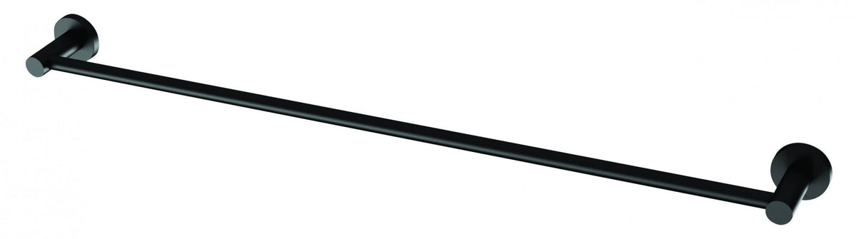 Radii Single Towel Rail 800mm Round Plate - Matte Black