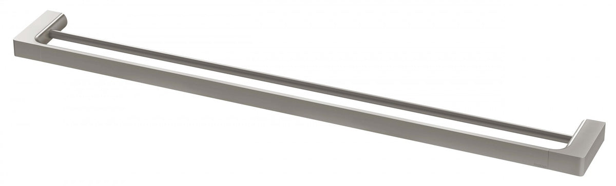 Gloss Double Towel Rail 800mm, Brushed Nickel