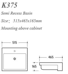 K375 Semi Recess Basin