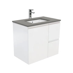 HEBREW Dove Grey 750 + Matte White/Matte Black Fingerpull Wall-Hung