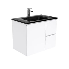 CUBA Black 750 + Gloss White Fingerpull Wall-Hung/Kickboard/On Legs