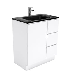 CUBA Black 750 + Gloss White Fingerpull Wall-Hung/Kickboard/On Legs