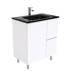 CUBA Black 750 + Gloss White Fingerpull Wall-Hung/Kickboard/On Legs