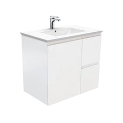MILAN Fingerpull 750 Wall-Hung Vanity In Gloss White, Matte White and Matte Black