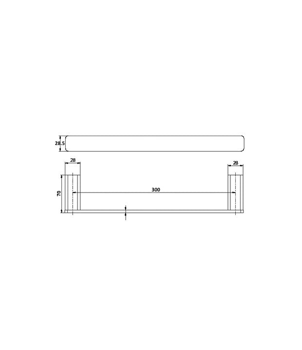 Cowen 300mm Towel Bar Matte Black