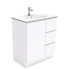 MARY Fingerpull Gloss White 750 Wall-Hung/Kickboard/On Legs Vanity