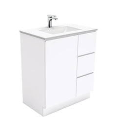 GREEK Fingerpull Gloss White 750 Wall-Hung/Kickboard/On Legs Vanity