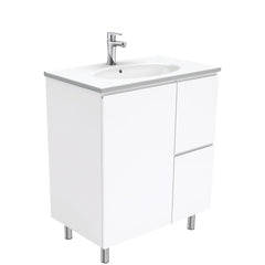MARY Fingerpull Gloss White 750 Wall-Hung/Kickboard/On Legs Vanity