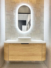 BONDI 1200MM NATURAL OAK WALL HUNG CURVE VANITY