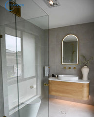BONDI 1200MM NATURAL OAK WALL HUNG CURVE VANITY