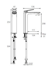 PARIS Chrome Tower Basin Mixer