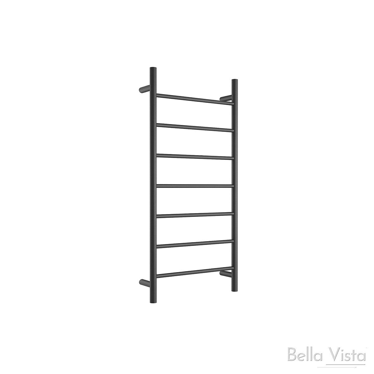 Towel Ladder - 920 x 460mm Round Chrome and Matte black-Black