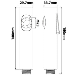 MINI Round Toilet Bidet Spray Kit with 1.2m Stainless Steel Water Hose