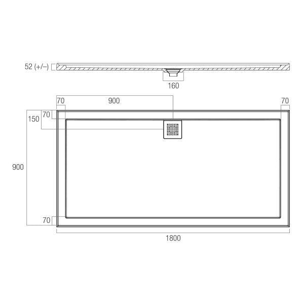 Stonelite ECO 1800x900 Rear Outlet