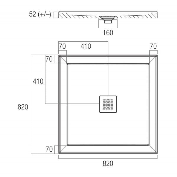 Stonelite ECO 820x820 Centre Outlet