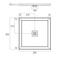 Stonelite ECO 820x820 Centre Outlet