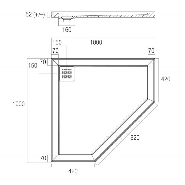 Stonelite ECO 1000x1000 neo Corner Rear Outlet