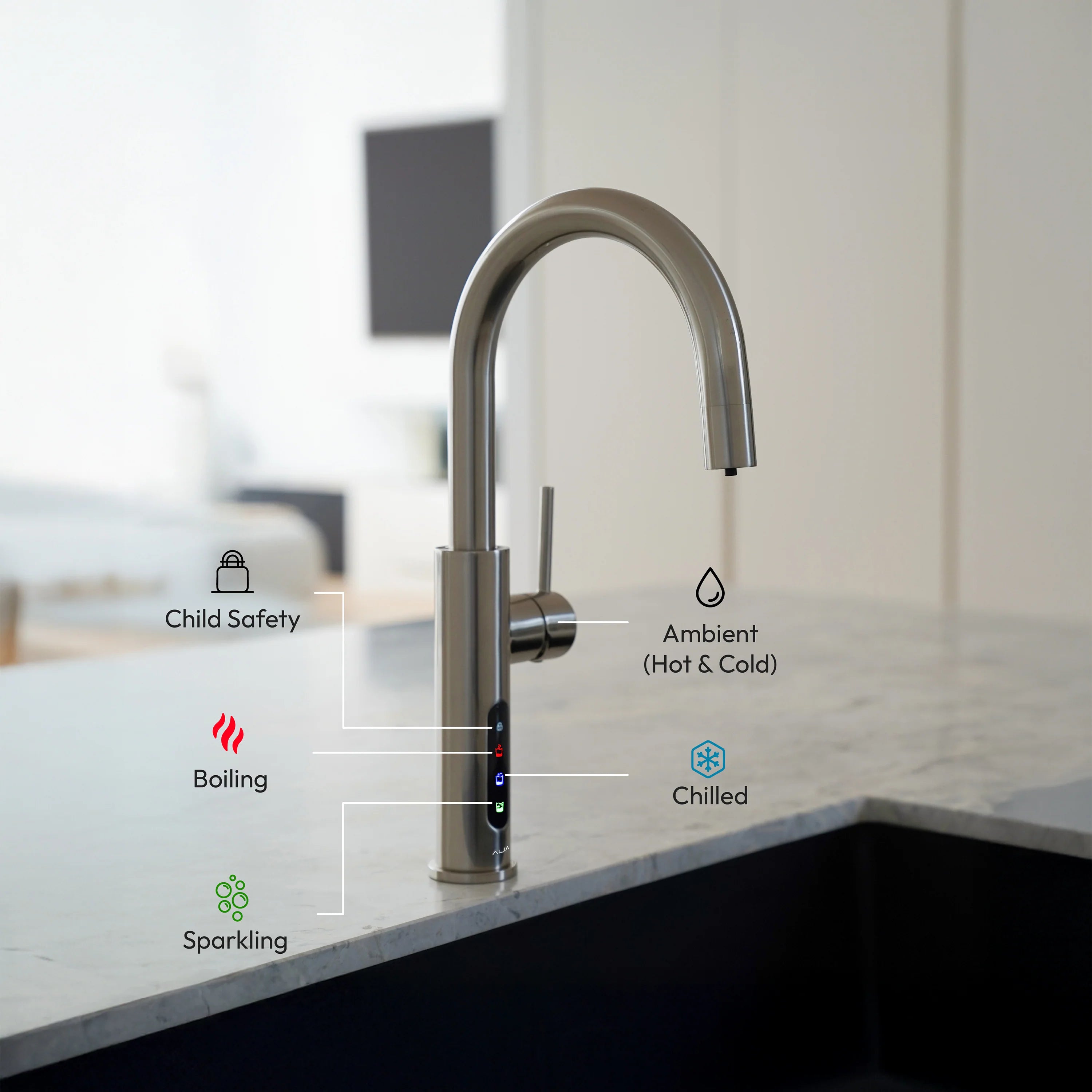 Alia X51 Instant Boiling and Chilled Filtered Water Tap