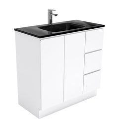 CUBA Black 900 + Gloss White Fingerpull Wall-Hung/Kickboard/On Legs