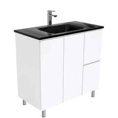 CUBA Black 900 + Gloss White Fingerpull Wall-Hung/Kickboard/On Legs