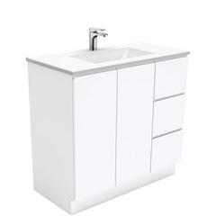 GREEK Fingerpull Gloss White 900 Wall-Hung/Kickboard/On Legs Vanity