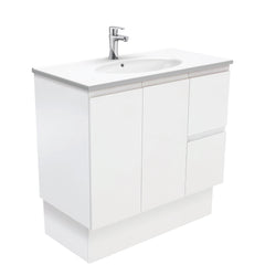 MARY Fingerpull Matte White 900 Wall-Hung/Kickboard Vanity